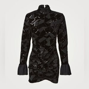 Rotate Birger Christensen Miki Mini Dress w/Pleated Cuffs